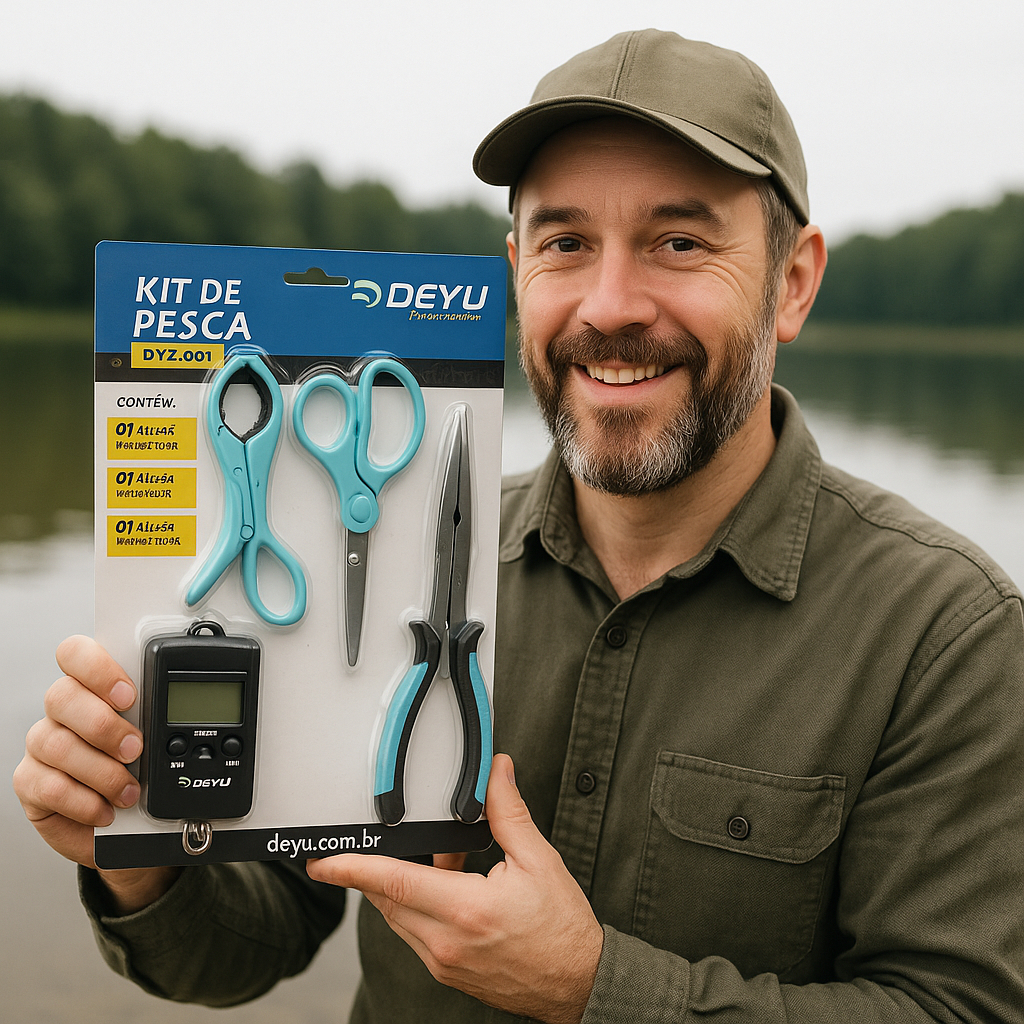 Kit Pesca Alicate Bico Multi Funções Tesoura Cortar Linha Alicate Pega Peixe E Balança Digital