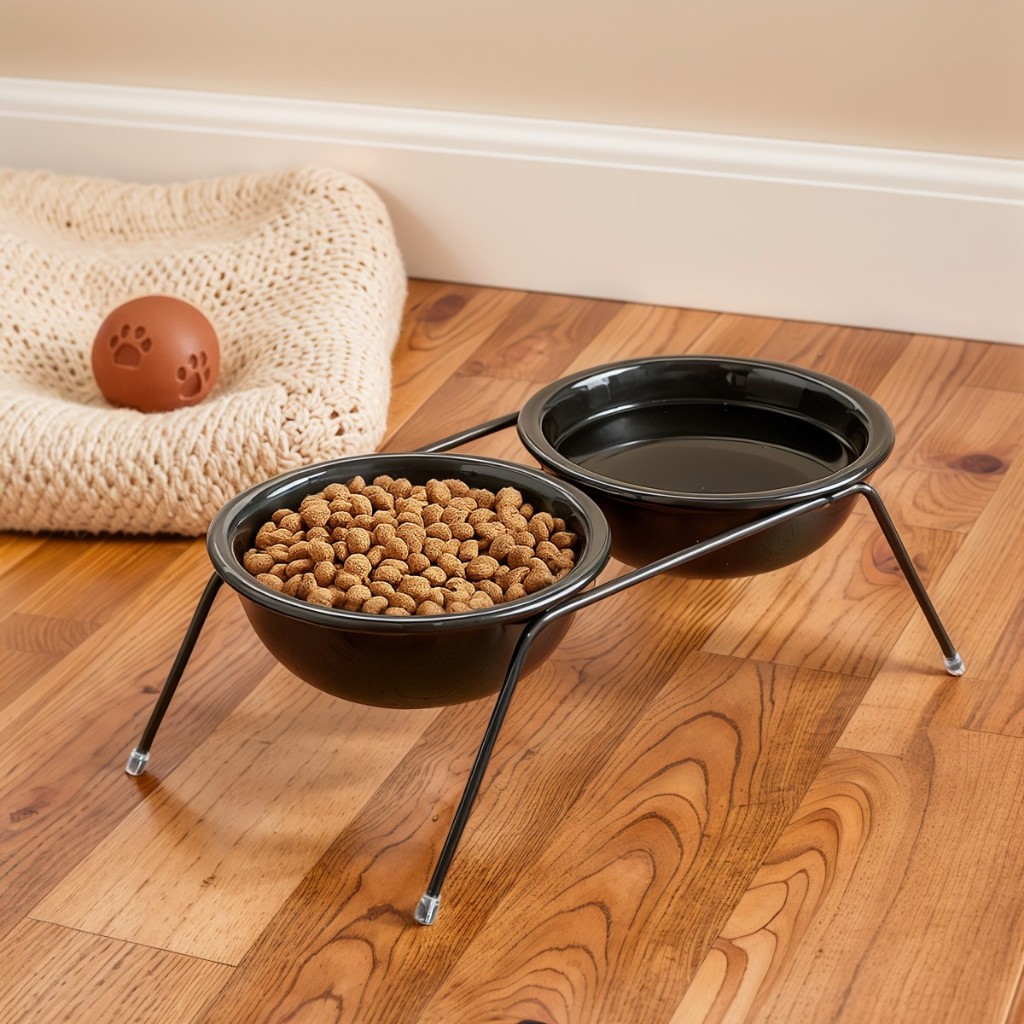 Comedouro e Bebedouro Cachorro Elevado Pet Tigela 300ml Plástico Suporte Ferro em Oferta na Shopee