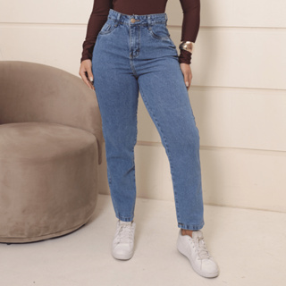 Calça Mom Jeans Cintura Alta Feminina Levanta Bumbum Stillger Jeans em Oferta na Shopee