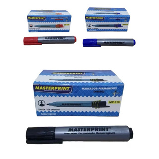 PINCEL MARCADOR PERMANENTE RECARREGAVEL MP 616 - CAIXA COM 12 UNIDADES MASTERPRINT em Oferta na Shopee