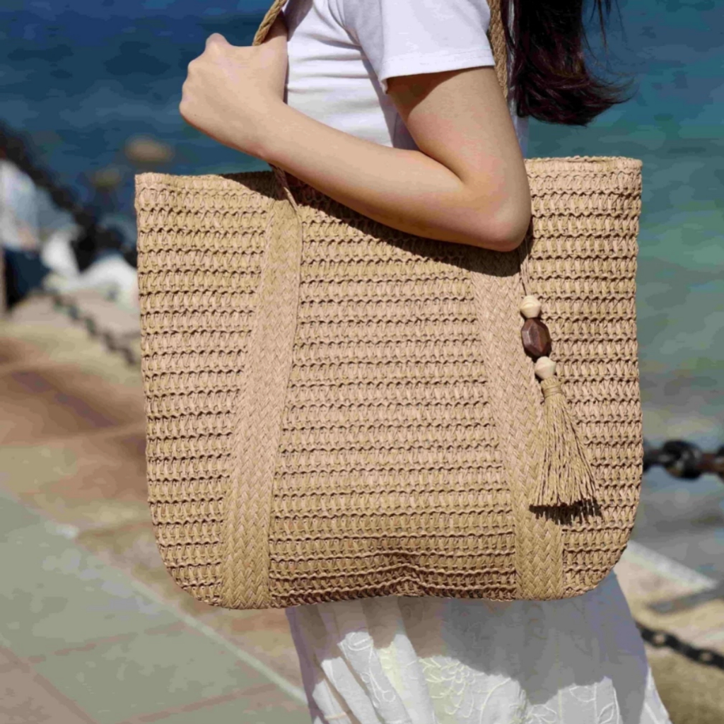 Bolsa Feminina de Palha Para Praia Piscina Clube Cruzeiro Passeio Verão Estilosa Elegante Qualidade  Grande Capacidade