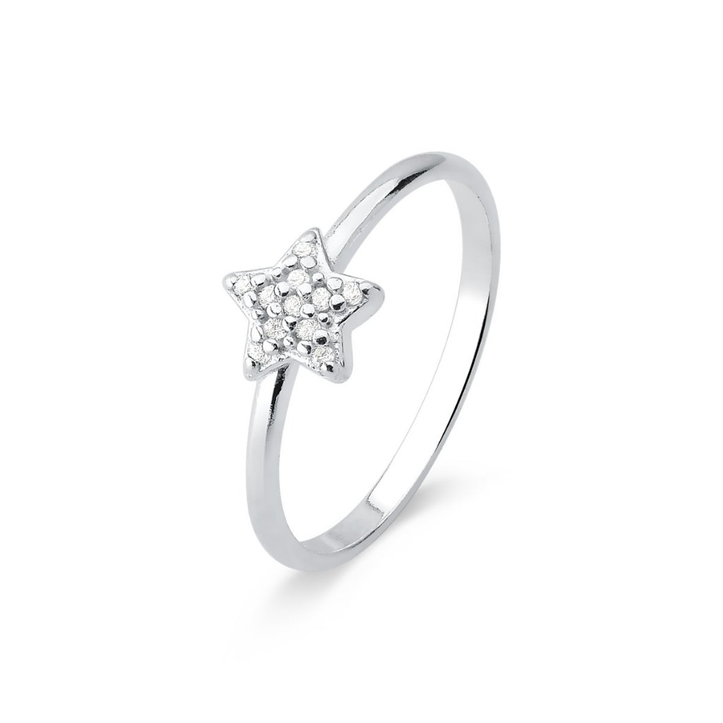 Anel de Prata 925 Estrela com Zircônias em Oferta na Shopee