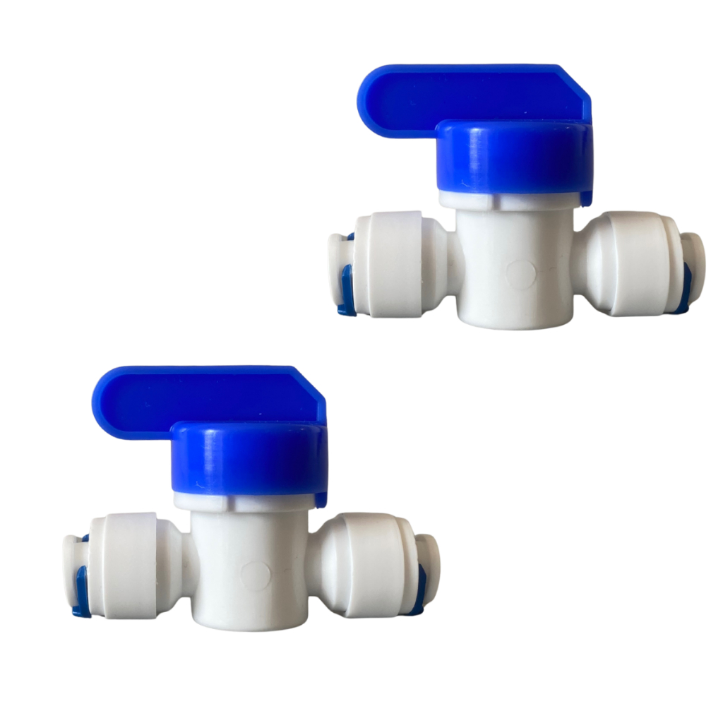 Kit 2 Registros Engate Rápido Conector 1/4 6mm Adaptador Plástico Bebedouro e Purificador Filtros de Água