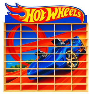 Suporte de parede para 50 carrinhos em mdf adesivado hotwheels em Oferta na Shopee