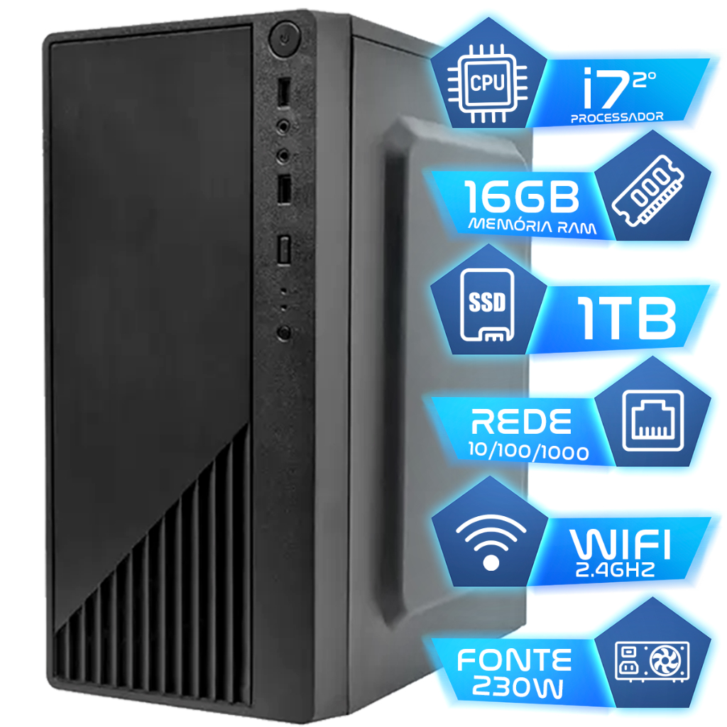 Pc Computador I7 Intel Core Ssd 1tb Memoria 16gb