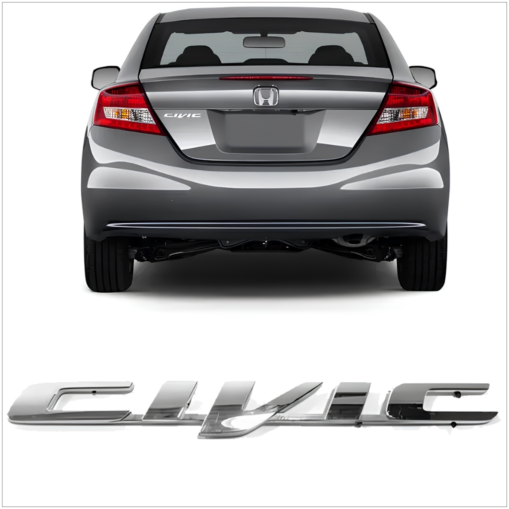 Emblema Letreiro Cromado Traseiro Porta Mala Civic 2012 2013 2014 2015 2016