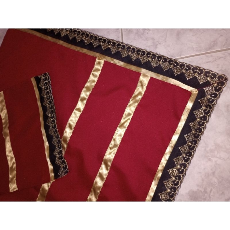 conjunto 2 peças Pombogira luxo modelo festa pano da costa e pano de cabeça