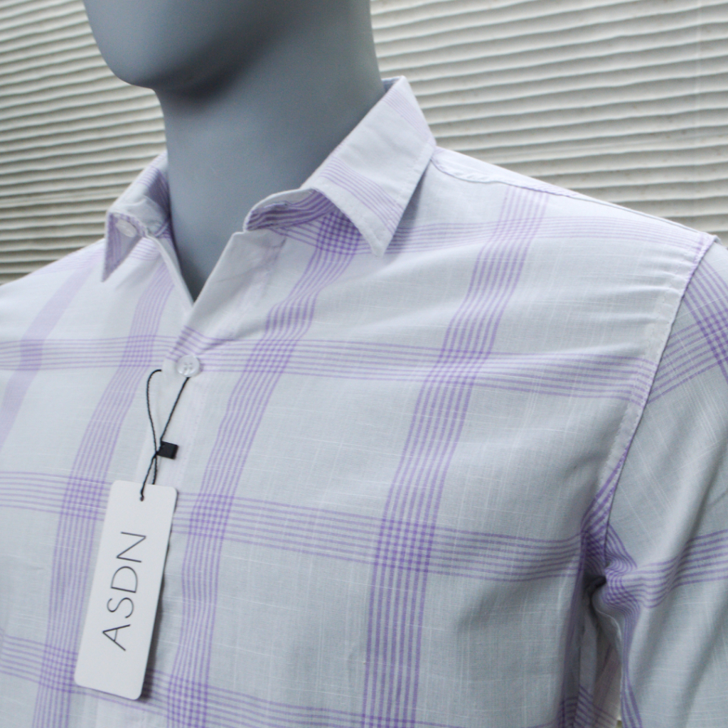 Camisa Social Masculina Manga Longa Linho Xadrez Casual Premium