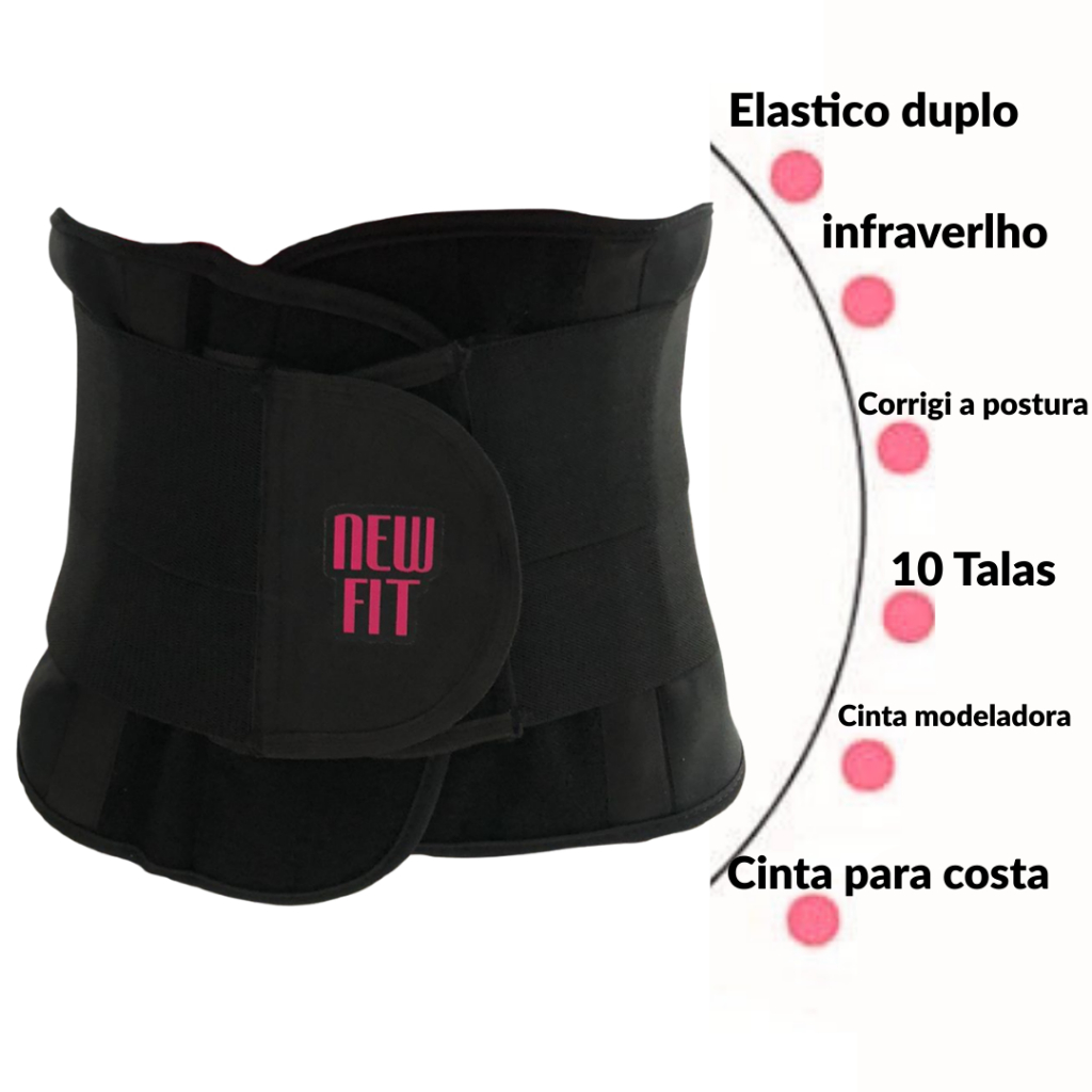Cinta Abdominal Modeladora com Ímã de Ferrite e Infravermelho – Alta Compressão  com Infravermelho e Ímã feriti