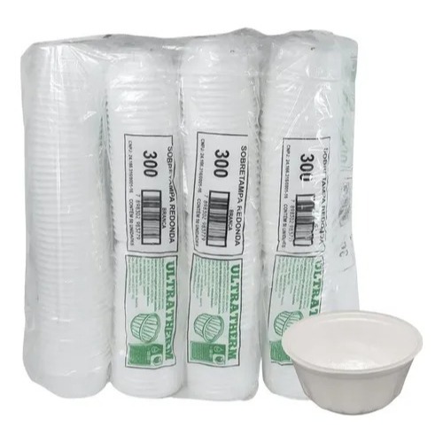 Pote Isopor MR300 300 ml Ultratherm – Pacote com 50 unidades | Excelente isolamento térmico