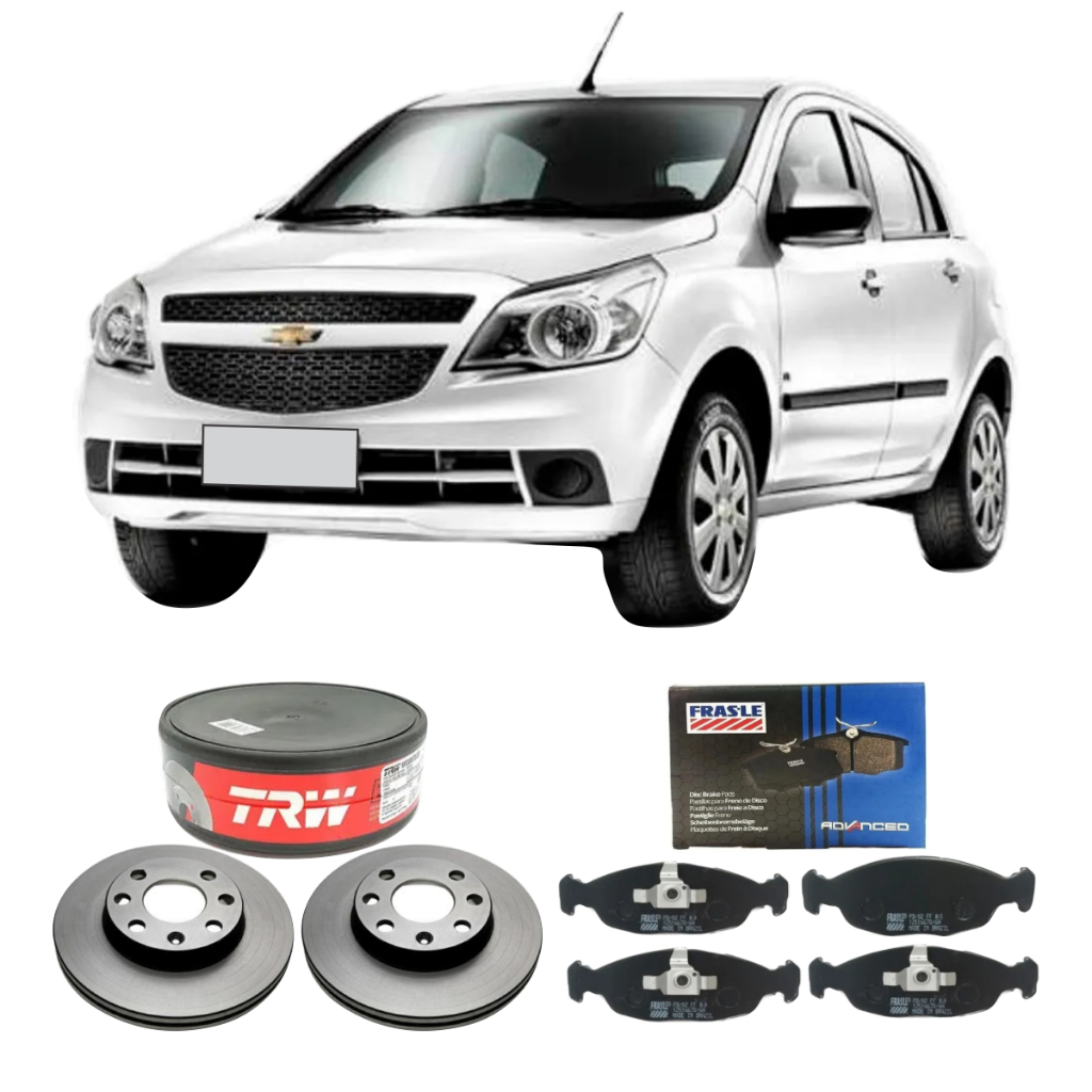 Kit Disco De Freio Trw + Pastilha Frasle Dianteiro Agile 1.4 Ltz Flex 2010 A 2014