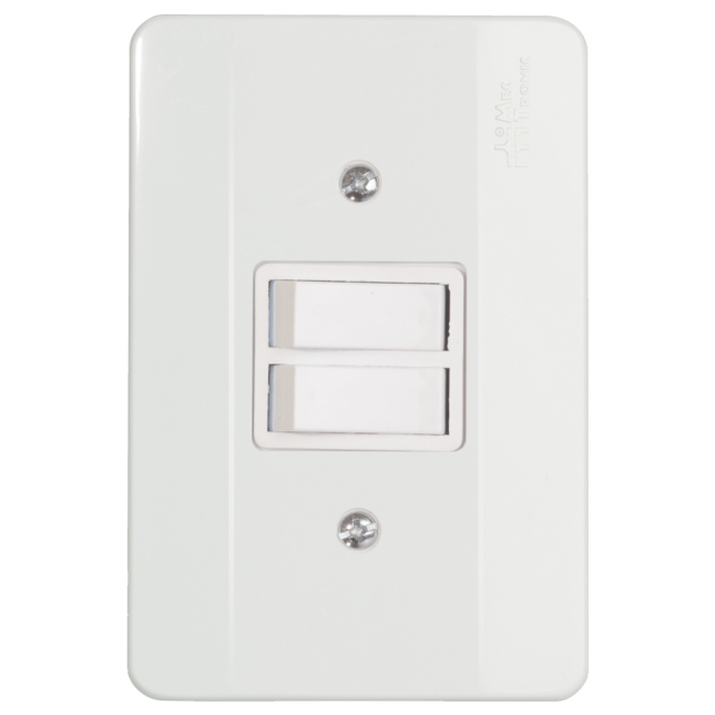 Interruptor Paralelo duplo branco 11,7cm 1 unidade Mec Tronic