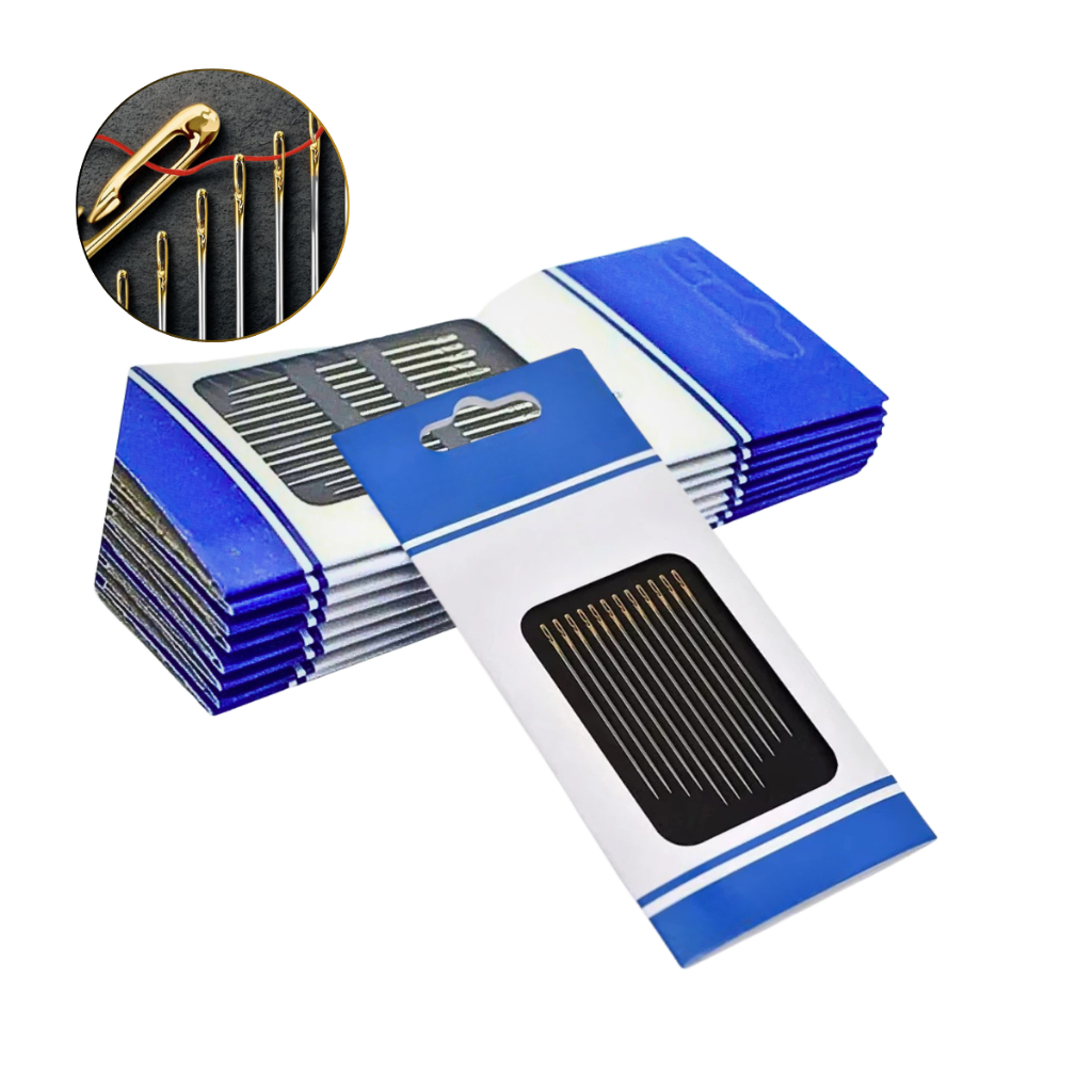 Kit 12/24/36 Agulha de Costura de Mão Remendo Bordado Passa Fácil