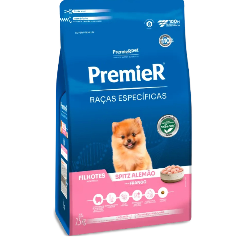 Ração Premier Raças Específicas Spitz Filhote – Cães de Pequeno Porte