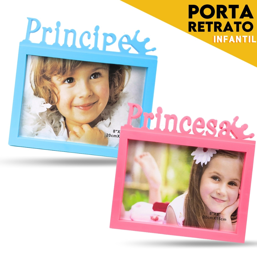 Porta Retrato Infantil Principe ou Princesa Resistente e Moderno 20x15  - Mania