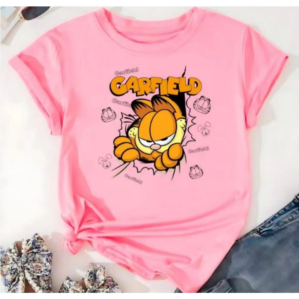 BlusaT-shirt Linda 100% Algodao Camiseta Feminina Garfild Desenho Camisa Premium
