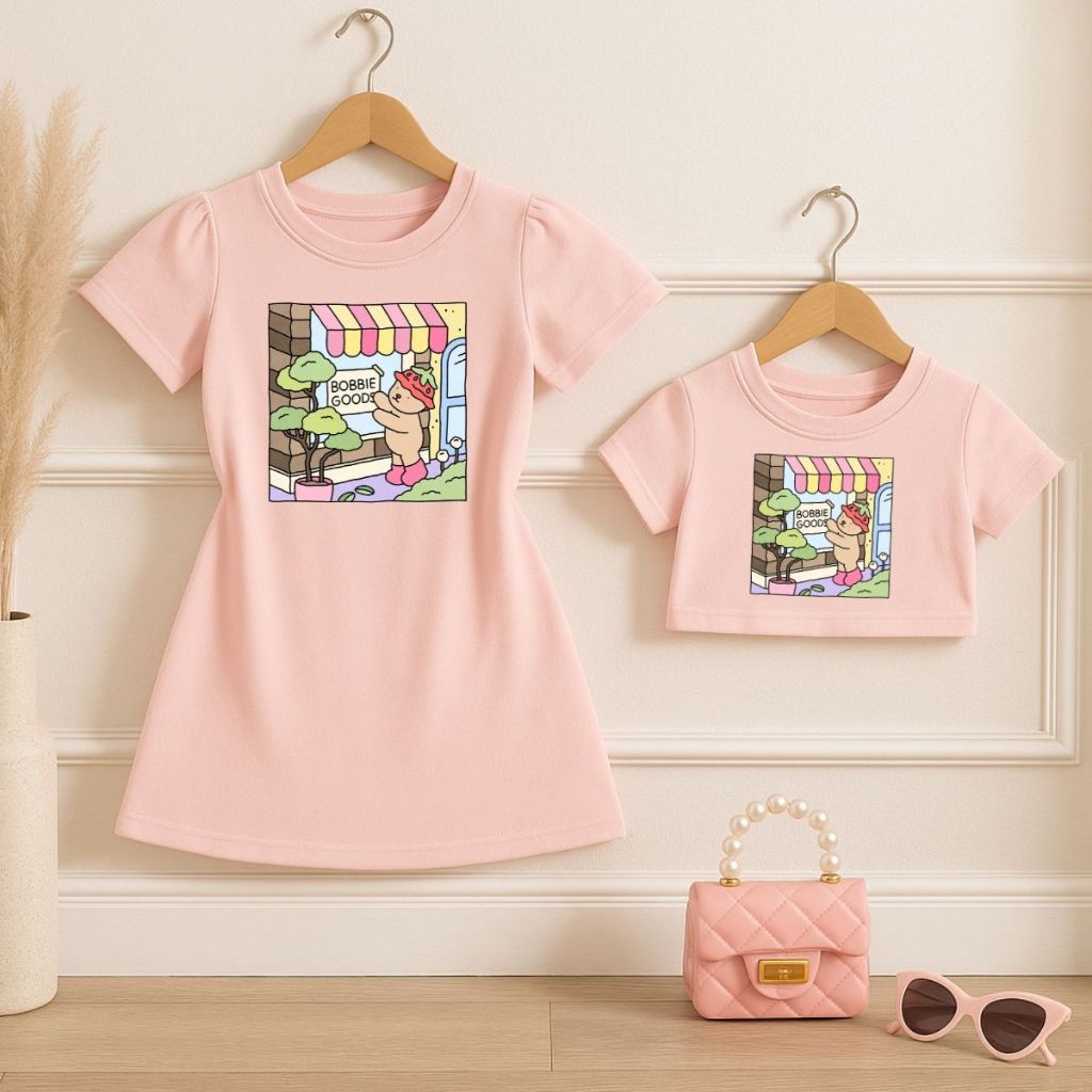 Vestidinho T-Shirt Camisão Kit Vestido Infantil Cropped De Menina Verão Bobby Goods