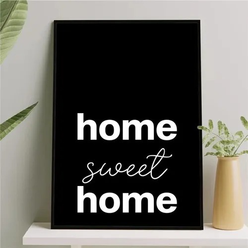 Quadro cobre caixa de luz Resinado com moldura 43x63 Home sweet home.   (F.preto) para sala/ quarto/decoração