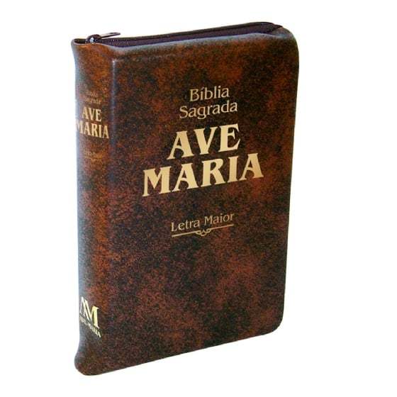 Bíblia Letra Maior Zíper - Marrom em Oferta na Shopee