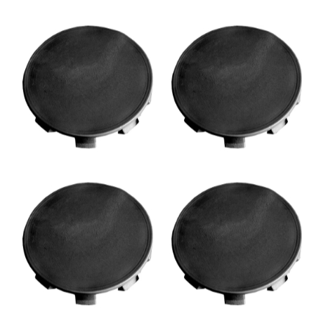 Jogo Sub Calota Central Roda Mangels 55mm - Sem Rebaixo - Reto - Preto - 264005