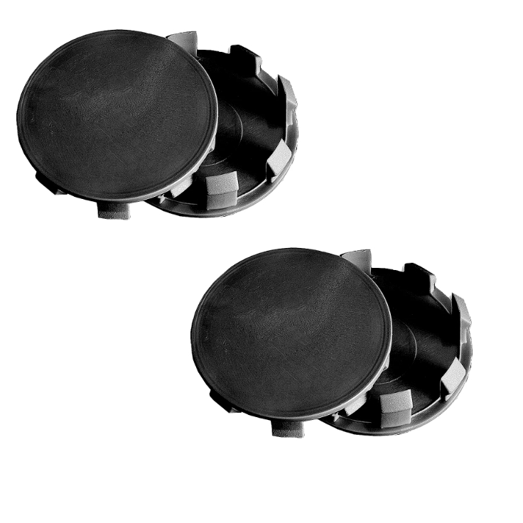 Jogo Sub Calota Central Roda Mangels 55mm - Sem Rebaixo - Reto - Preto - 260204