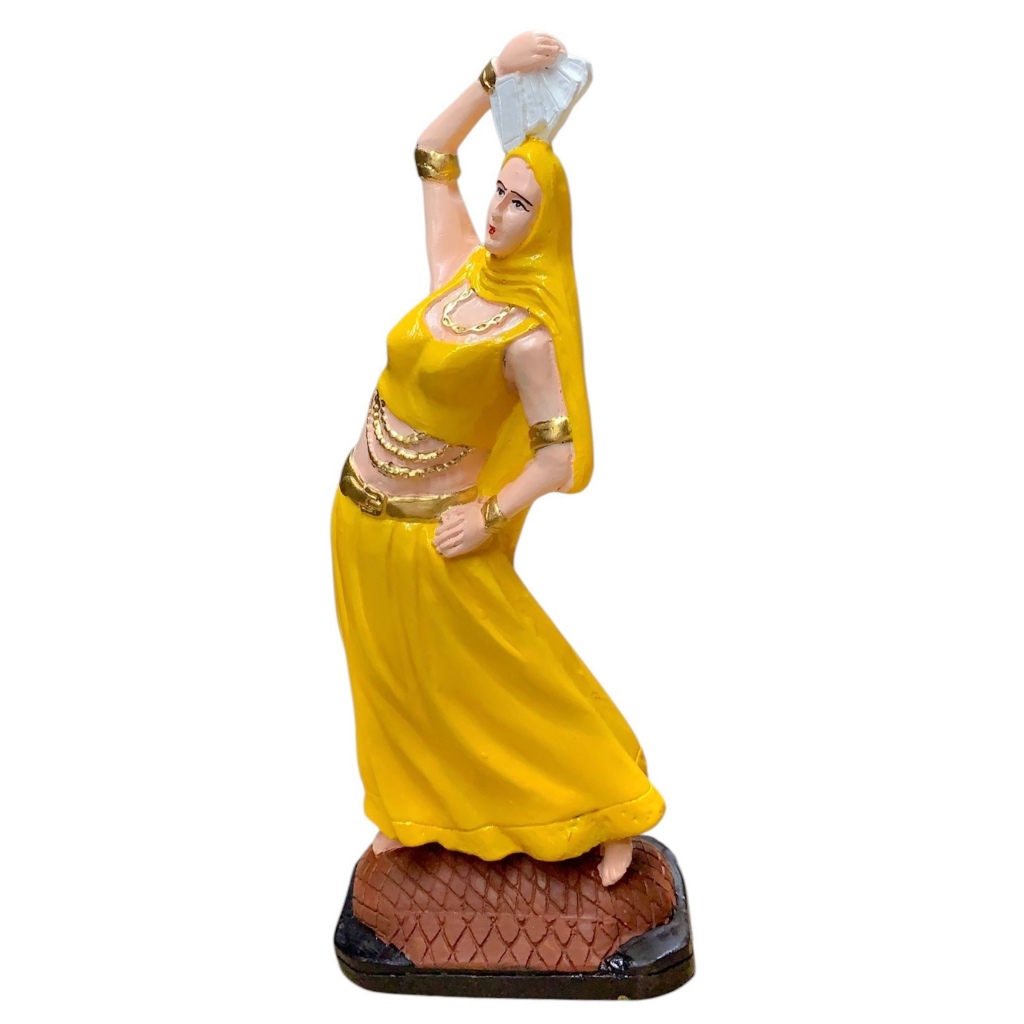 Estatua Cigana Esmeralda Vestido Amarela Imagem Orixá 22cm Umbanda Candomblé