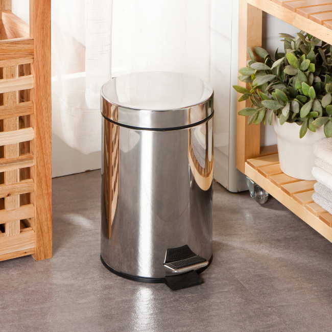 LIXEIRA INOX 3 LITROS COM CESTO REMOVÍVEL PARA BANHEIRO E COZINHA SISTEMA SOFT CLOSE em Oferta na Shopee