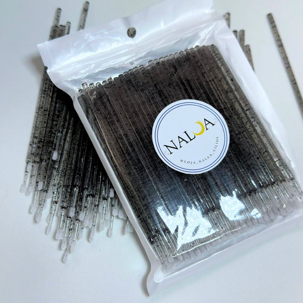 400 Microbrush- 1 a 4 pacotes  com gliter Cotonete Alongamento Fio A Fio Cílios em Oferta na Shopee