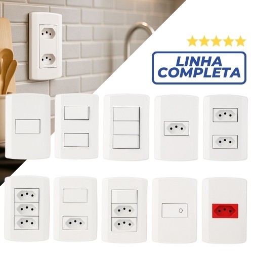 Tomada 10A 20A Simples Dupla Tripla Monobloco Interruptor Teclas Simples Paralela Modular Pino em Oferta na Shopee