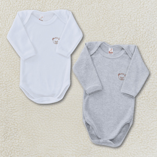 Body Bebê Manga Longa Gola Americana Unissex Canelado Algodão Inverno Confortável em Oferta na Shopee