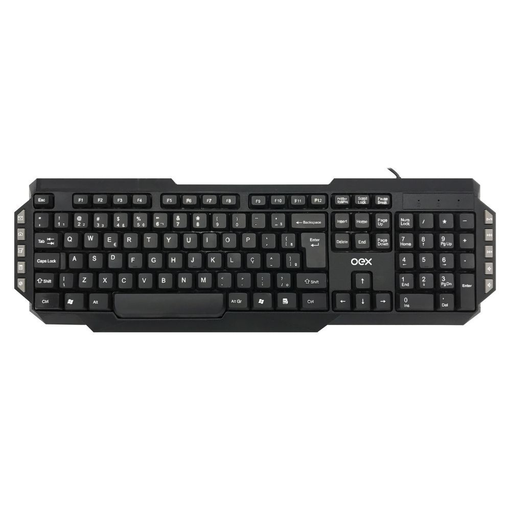 Teclado com Fio Multiwork Oex TC103 ABNT2 Conexão USB Padrão ABNT2 10 Teclas