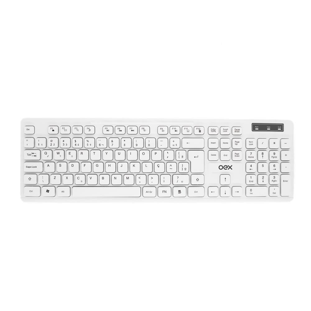 Teclado com Fio Para Computador Notebook OEX TC304 104 teclas Teclas Baixas e Silenciosas