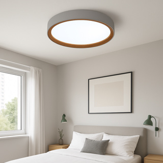 Luminária Teto Moderna Plafon Sobrepor Redondo Luz 3/1 Cor Três Tom Branco Lustre Amadeirado Moderno em Oferta na Shopee