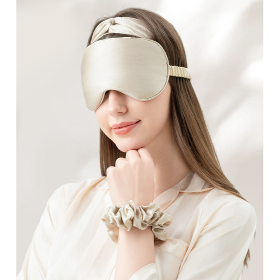 Imagem Máscara para Dormir Tapa Olhos Tampão de Descanso tapa olho de CETIM