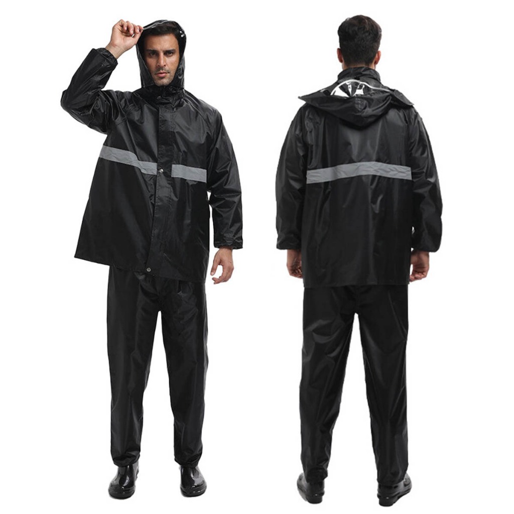 Kit Conjunto de Capa De Chuva Com Luva De Frio Com Fitas Refletivas Com Vecro — imagem 2 de 2