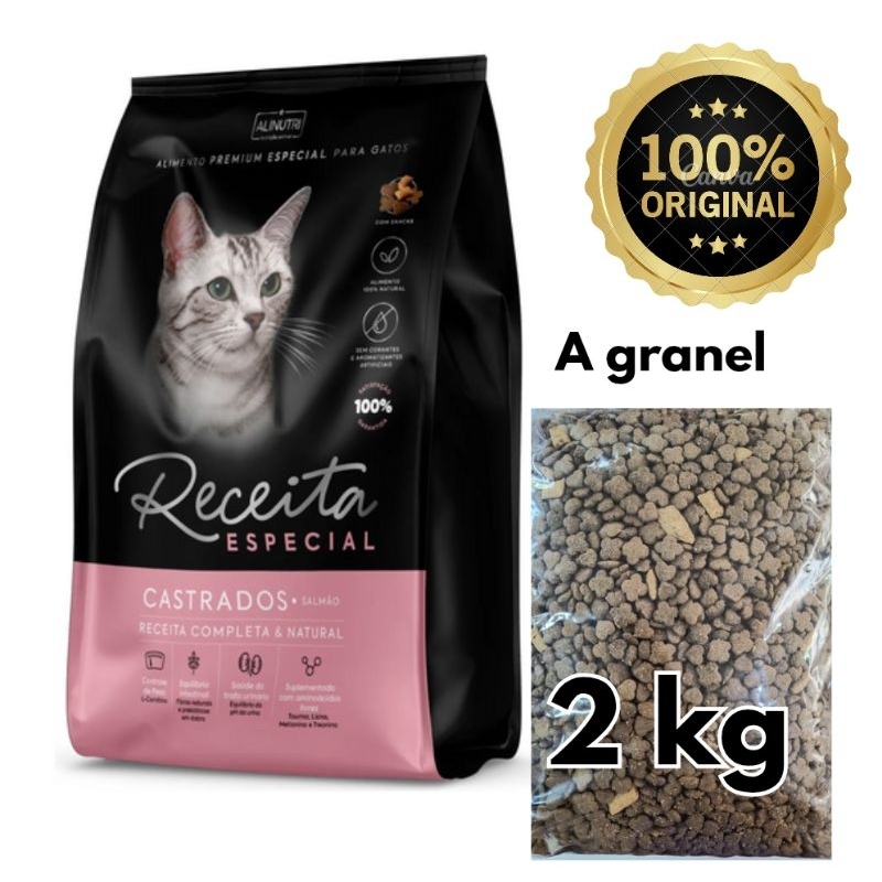 Ração Receita Especial para Gatos Castrados Salmão-  Premium Especial - 2kg a granel