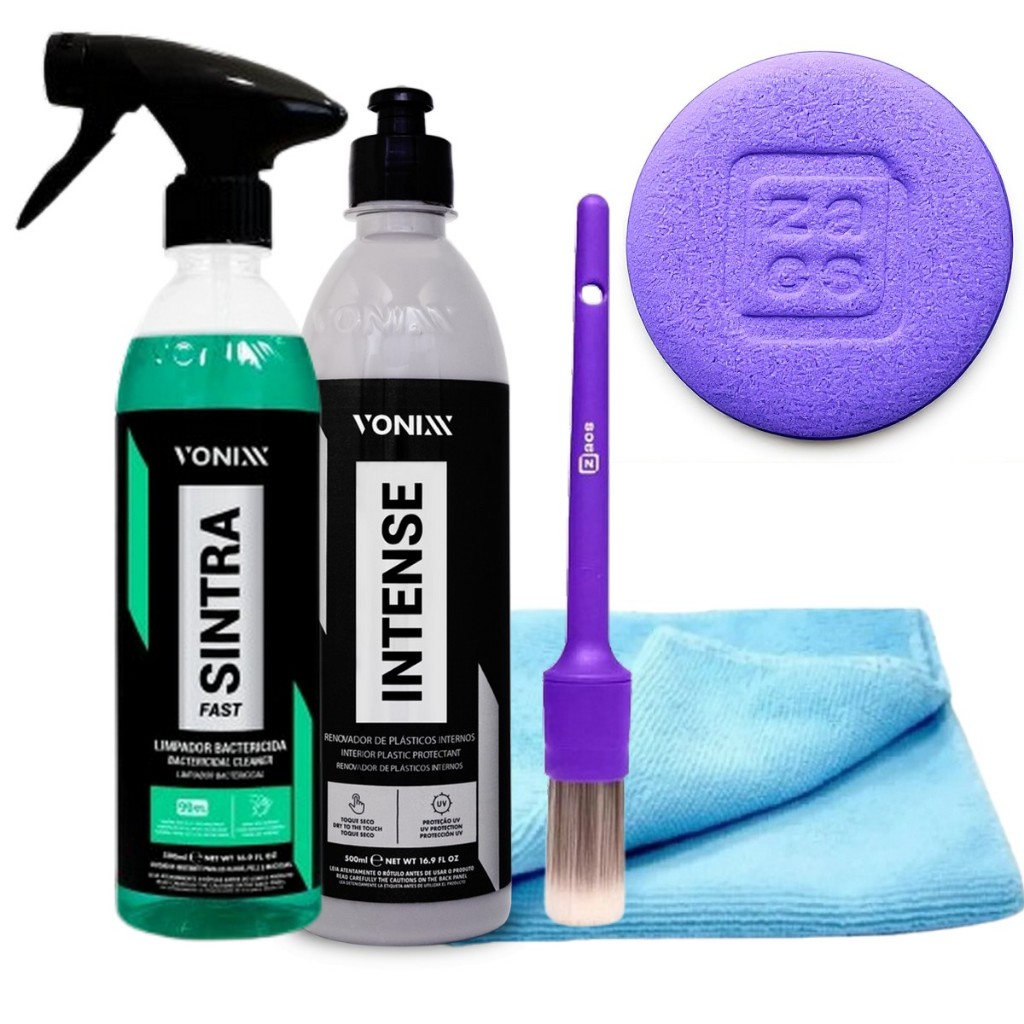 Kit Sintra Fast + Intense Vonixx 500ml Limpeza, Hidratação e Proteção para os seus plásticos em Oferta na Shopee