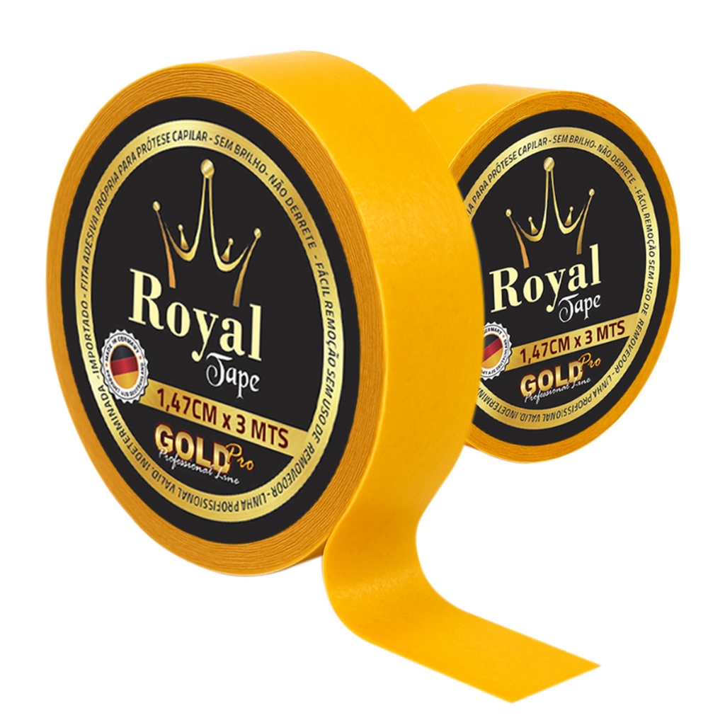 Royal Tape Gold Pro Fita Dupla Face 3mts x 1,47cm Mega Hair Lace Ultra Hold Apliques  Peruca Walker Forte Protese Capila