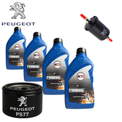 KIT TROCA DE ÓLEO PEUGEOT 206 10W40 + FILTROS (1.0 16V 2001>2006)