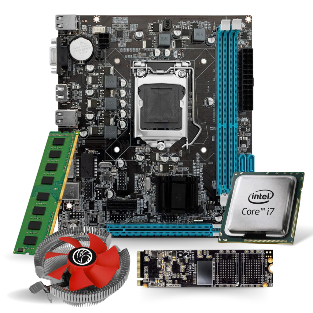Kit Pl Mãe H110 + Proc. I7 7700 + Mem. 8gb Ddr4 + Cooler + M.2 256gb