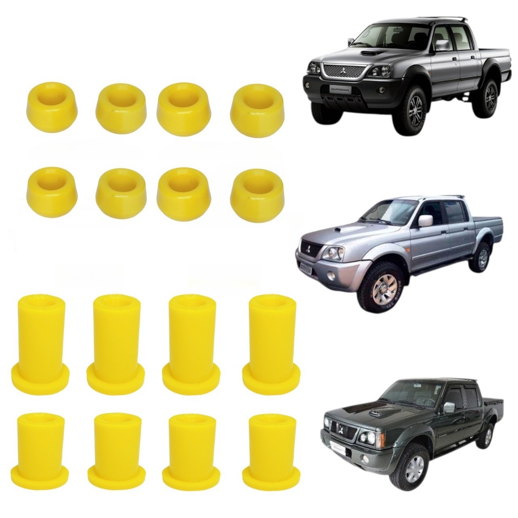 Kit Buchas Feixo-molas traseiro+bucha amortecedor traseiro l200 2.5 Quadrada/Sport/Outdoor (PU)