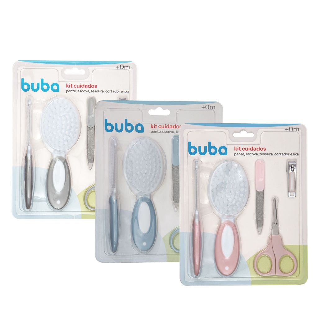Kit de Higiene para Bebê Cuidados Cabelos e Unha 5 Peças 0m+ - Buba