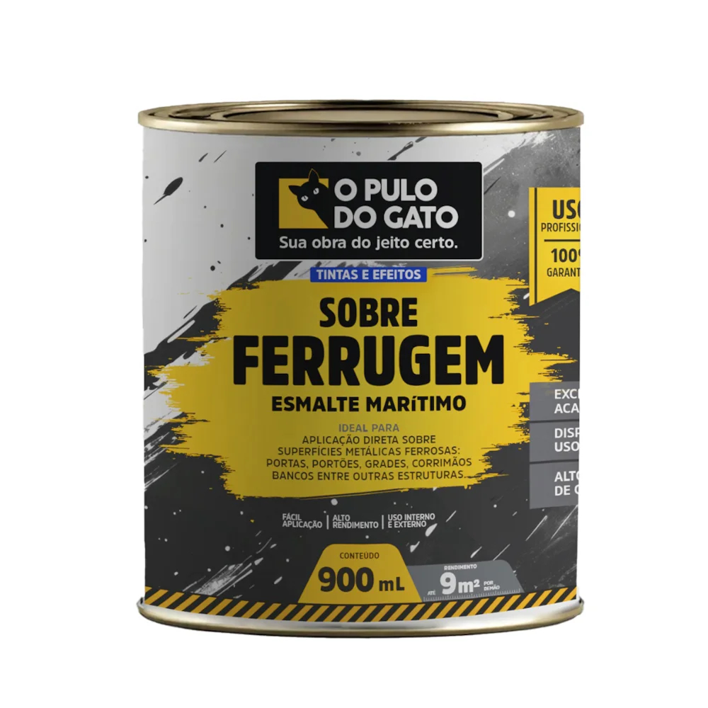 Esmalte Maritimo Direto Na Ferrugem Para Metal Tipo Hammerite Anticorrosivo 900g - Pulo Do Gato