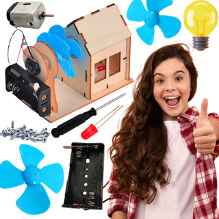 Brinquedo escolar madeira projeto engenharia escavadeira avião com motor elétrico coleção maker TCC