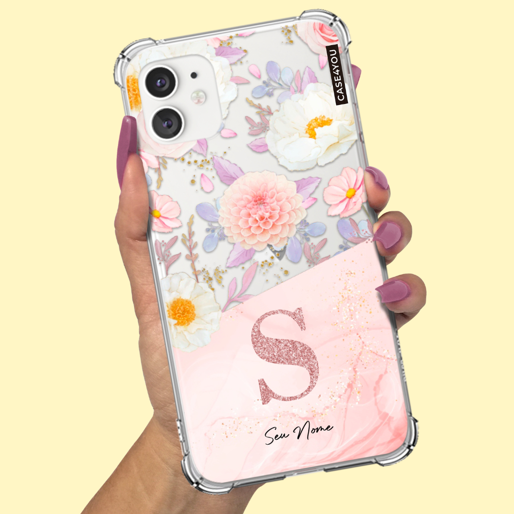 Capa Capinha para Samsung Galaxy S20 S21 S22 S23 S24 S25 FE PLUS ULTRA Anti-impacto Personalizada Flores Pastel