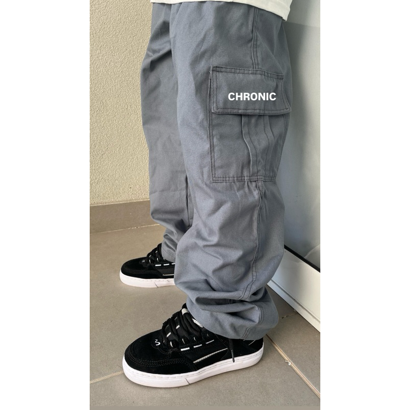 Calça Cargo CHRONIC CONTRASTE NOVAS CORES Sarja Unissex Cargo