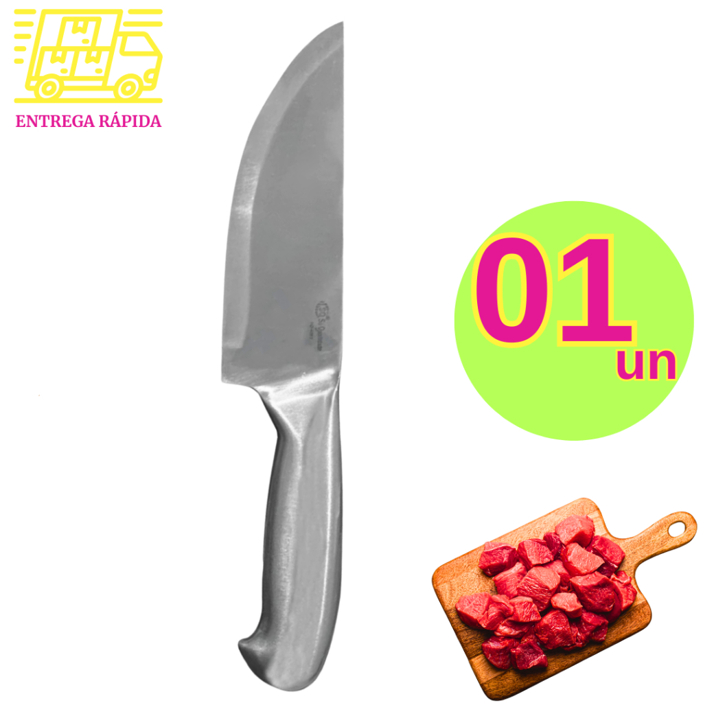 Faca de Cortar Carne Aço Inox Profissional Master Chef Cozinha Churrasco Gourmet para Restaurantes