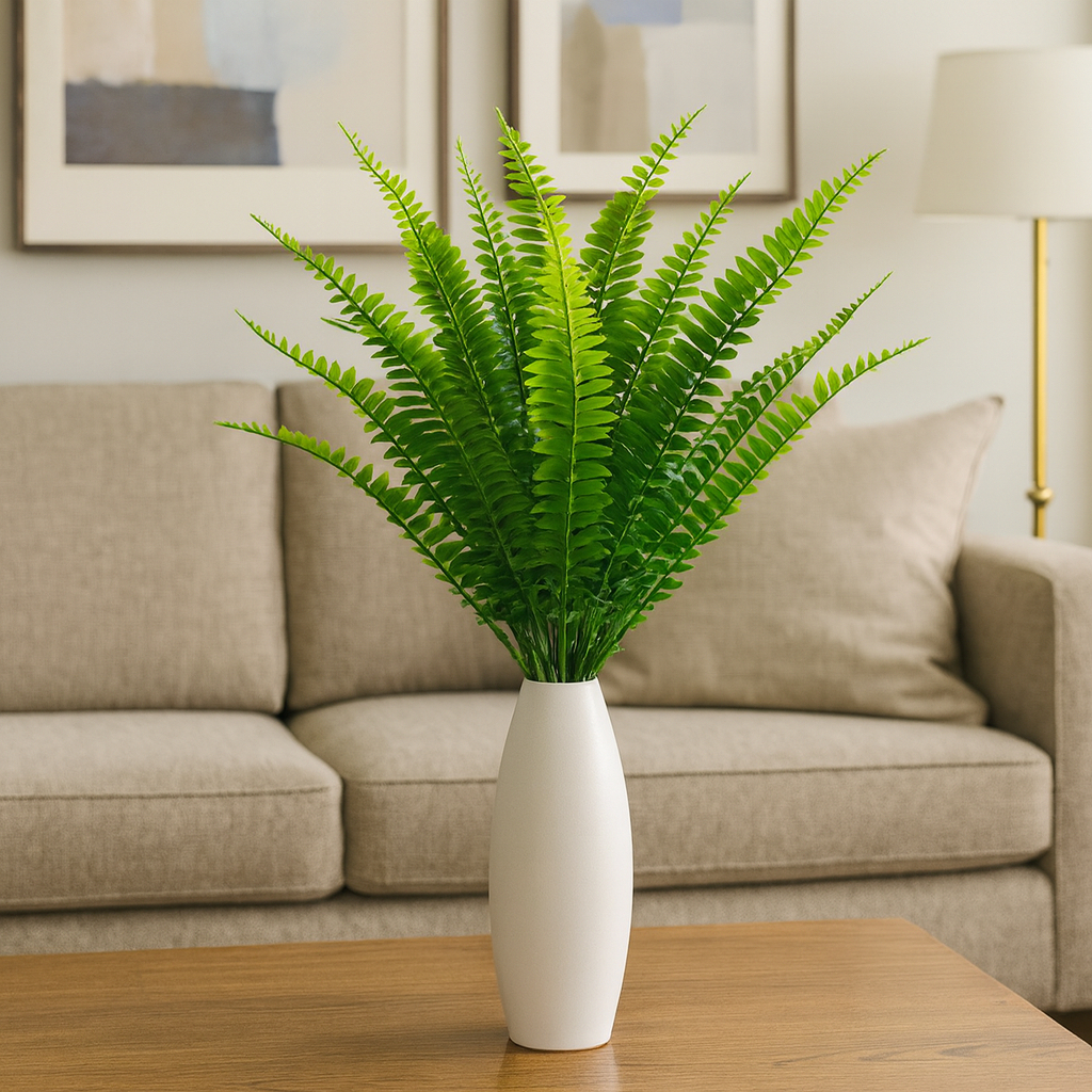 Buquê de Mini Samambaia artificial com 7 galhos ideal para arranjos e decoração de casamento