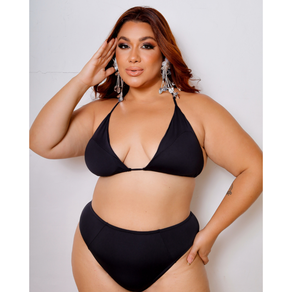 Biquíni Femininos Plus Size Cintura Alta Com Bojo Moda Praia Bikini Hot Pant Maio Verão