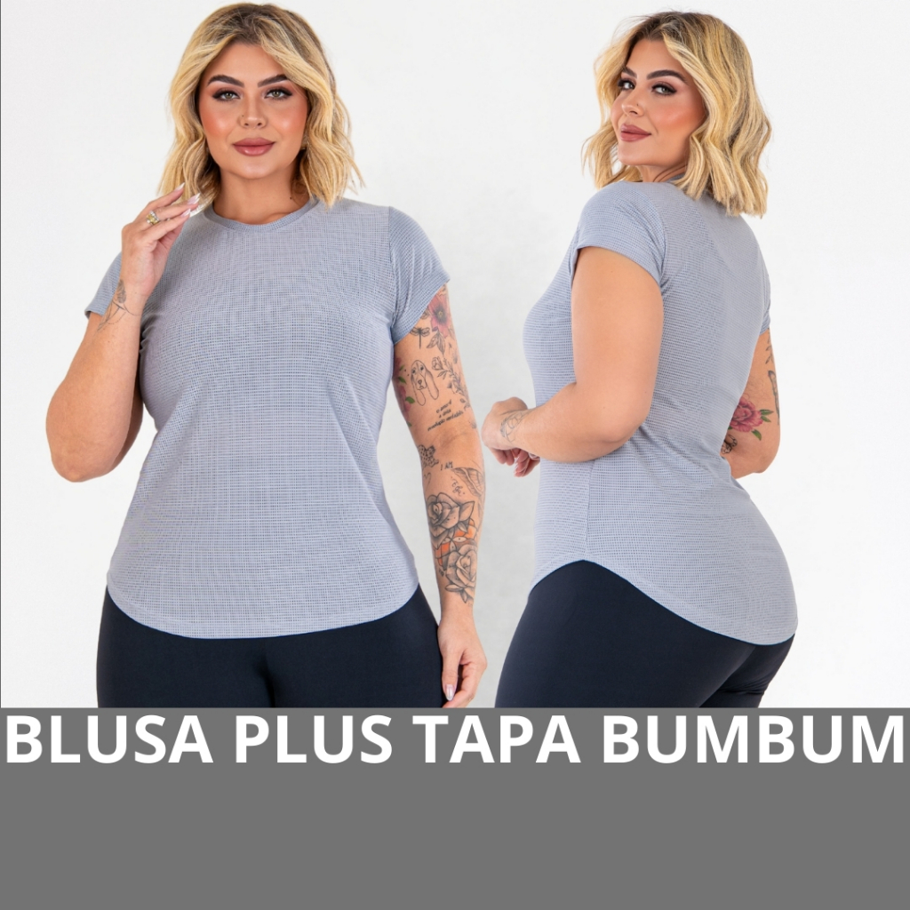 Blusa Plus Size Dry Fit Tapa Bumbum Roupa de Academia Feminina Treino em Oferta na Shopee